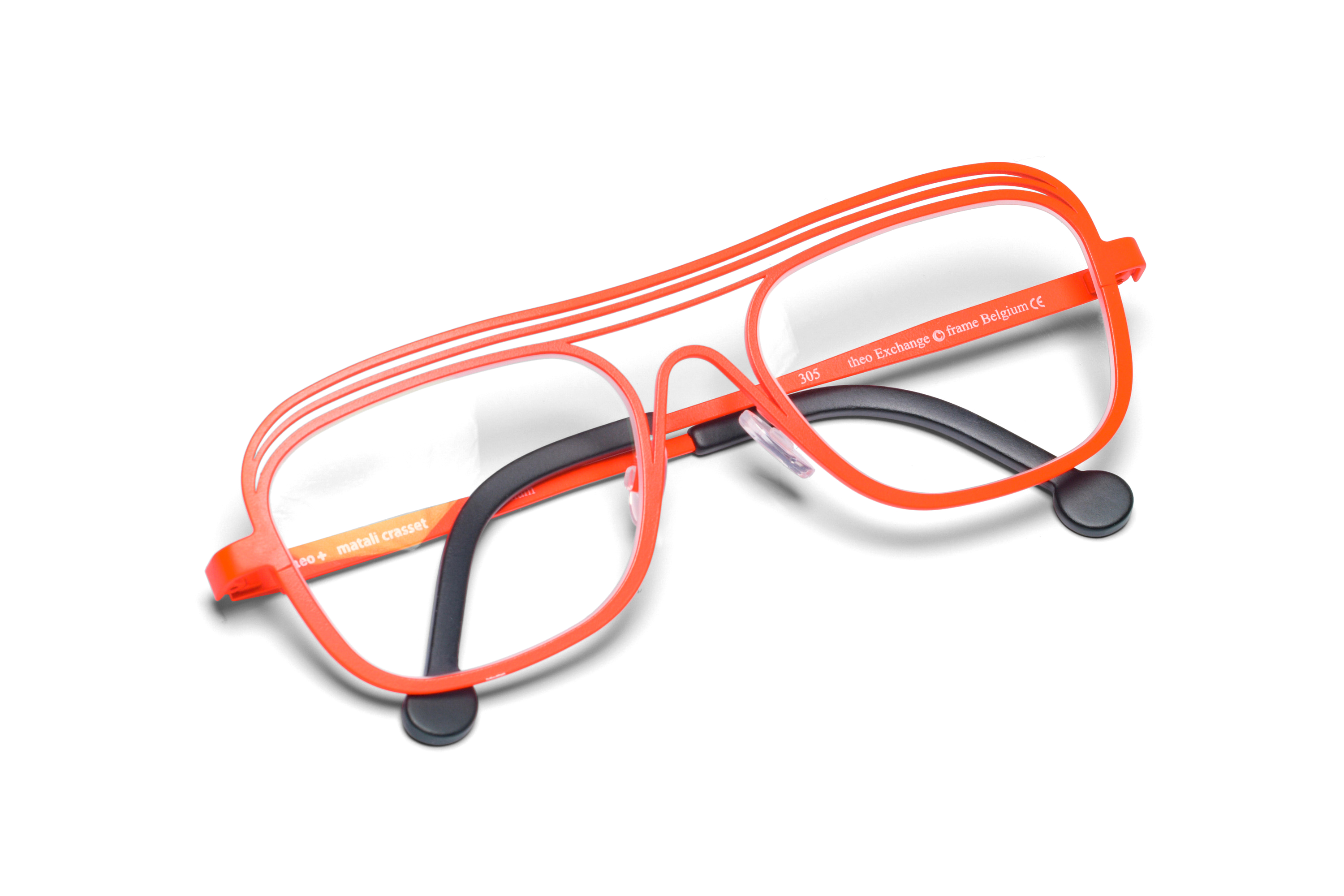 メガネ THEO Theo - CRUNCHY 305 FLUO RED - 305 eyeglasses-theo-fluo-red-side.png